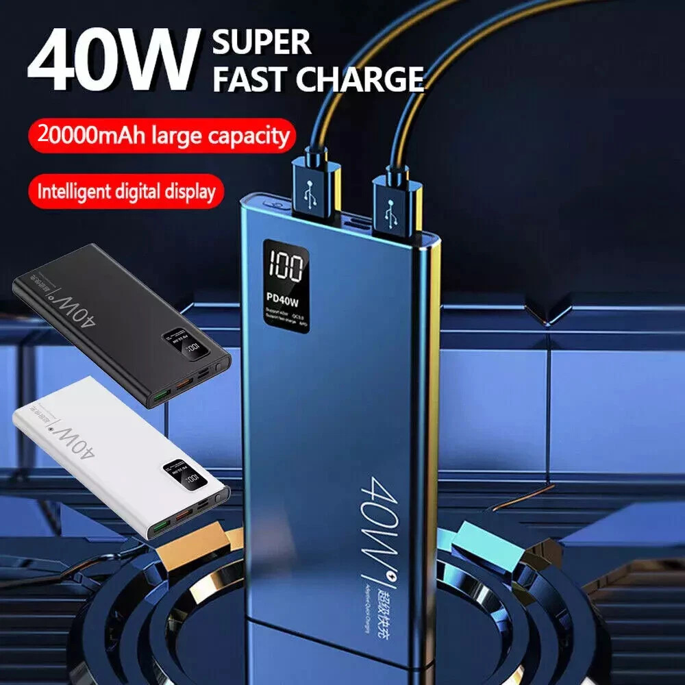 40W 20000mAh Power Bank, Ultra-fast Charging