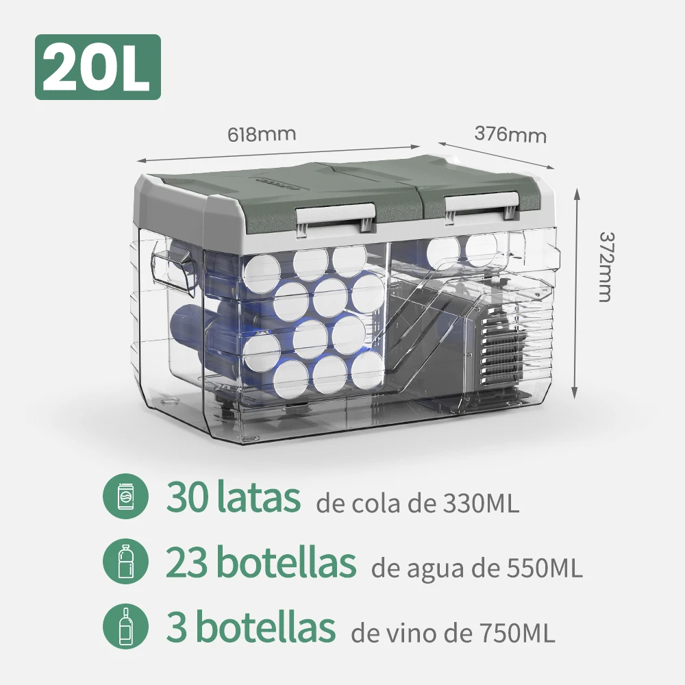 Alpicool NLS 20L 30L 40L Car Refrigerator Mini Fridge Freezer 12V Portable Compressor Cooler 12/24V DC 100-240V AC for Camping